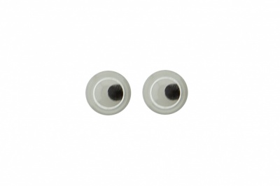 Глазки для игрушек, круглые, с бегающими зрачками, 6 мм/упак.100+/-5 шт, цв. -черно-белые - купить в Москве. Цена: 30.13 руб.
