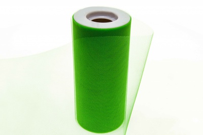 Фатин в шпульках 16-146, 10 гр/м2, шир. 15 см (в нам. 25+/-1 м), цвет зелёный - купить в Москве. Цена: 100.69 руб.