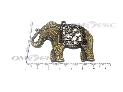 Декоративный элемент для творчества из металла "Слон"  - купить в Москве. Цена: 26.66 руб.