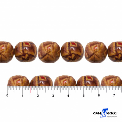 0133-Бусины деревянные "ОмТекс", 15 мм, упак.50+/-3шт - купить в Москве. Цена: 77 руб.