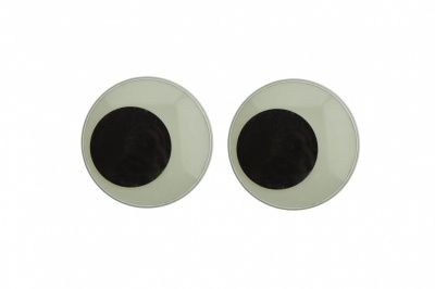 Глазки для игрушек, круглые, с бегающими зрачками, 40 мм/упак.20+/-2 шт, цв. -черно-белые - купить в Москве. Цена: 158.73 руб.