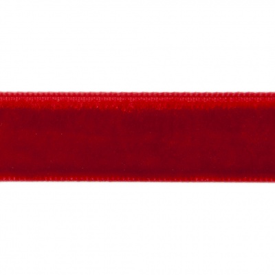 Лента бархатная нейлон, шир.12 мм, (упак. 45,7м), цв.45-красный - купить в Москве. Цена: 392 руб.