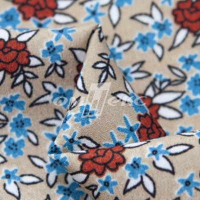 Плательная ткань "Фламенко" 7.1, 80 гр/м2, шир.150 см, принт растительный - купить в Москве. Цена 239.03 руб.