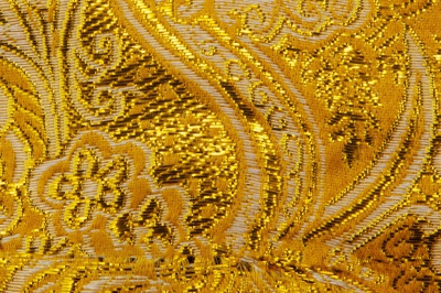 Ткань костюмная жаккард №12, 140 гр/м2, шир.150см, цвет жёлтый - купить в Москве. Цена 383.29 руб.