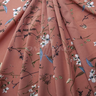 Плательная ткань "Фламенко" 2.1, 80 гр/м2, шир.150 см, принт растительный - купить в Москве. Цена 311.05 руб.