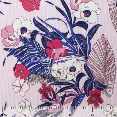 Плательная ткань "Фламенко" 18.1, 80 гр/м2, шир.150 см, принт растительный - купить в Москве. Цена 239.03 руб.