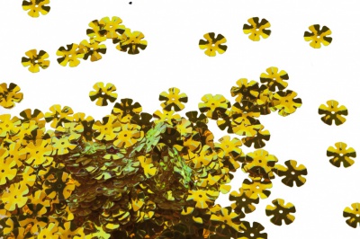 Пайетки "ОмТекс" россыпью,DOUBLE SIDED GOLD,цветок 14 мм/упак.50 гр, цв. 0460-золото - купить в Москве. Цена: 80.12 руб.