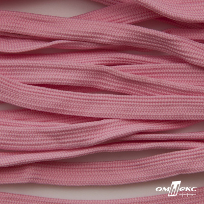 Шнур плетеный (плоский) d-12 мм, (уп.90+/-1м), 100% полиэстер, цв.256 - розовый - купить в Москве. Цена: 8.62 руб.