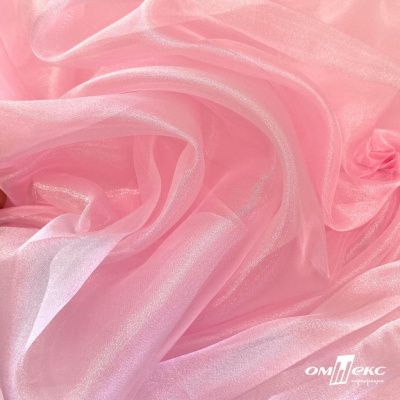 Ткань органза, 100% полиэстр, 28г/м2, шир. 150 см, цв. #47 розовая пудра - купить в Москве. Цена 86.24 руб.