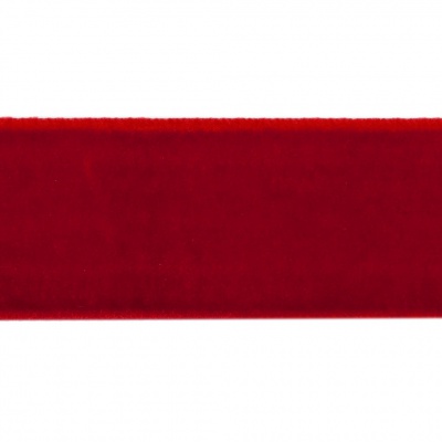 Лента бархатная нейлон, шир.25 мм, (упак. 45,7м), цв.45-красный - купить в Москве. Цена: 981.09 руб.