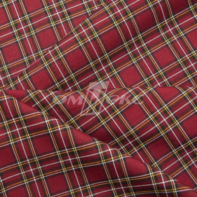 Ткань костюмная клетка 24379 2012, 230 гр/м2, шир.150см, цвет бордовый/бел/жел - купить в Москве. Цена 539.74 руб.