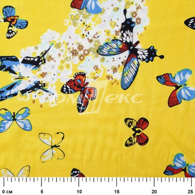 Плательная ткань "Софи" 7.2, 75 гр/м2, шир.150 см, принт бабочки - купить в Москве. Цена 241.49 руб.