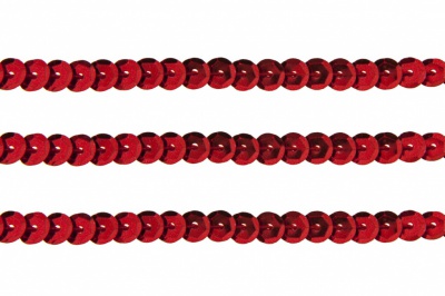 Пайетки "ОмТекс" на нитях, SILVER-BASE, 6 мм С / упак.73+/-1м, цв. 3 - красный - купить в Москве. Цена: 468.37 руб.