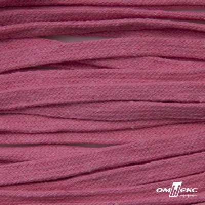 Шнур плетеный d-8 мм плоский, 70% хлопок 30% полиэстер, уп.85+/-1 м, цв.1029-розовый - купить в Москве. Цена: 735 руб.