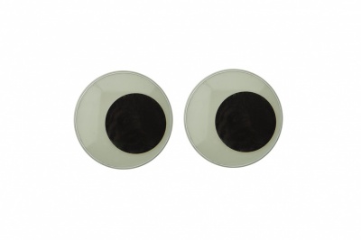 Глазки для игрушек, круглые, с бегающими зрачками, 24 мм/упак.50+/-2 шт, цв. -черно-белые - купить в Москве. Цена: 60.32 руб.