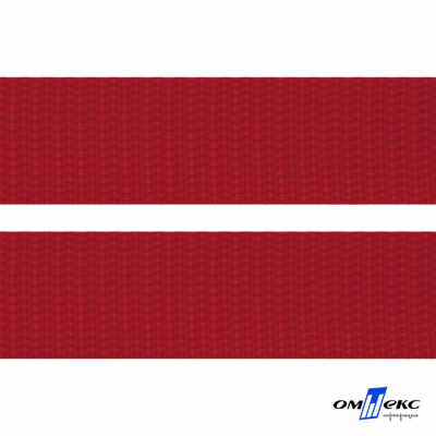 Красный- цв.171 -Текстильная лента-стропа 550 гр/м2 ,100% пэ шир.25 мм (боб.50+/-1 м) - купить в Москве. Цена: 405.80 руб.