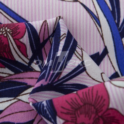 Плательная ткань "Фламенко" 18.1, 80 гр/м2, шир.150 см, принт растительный - купить в Москве. Цена 239.03 руб.