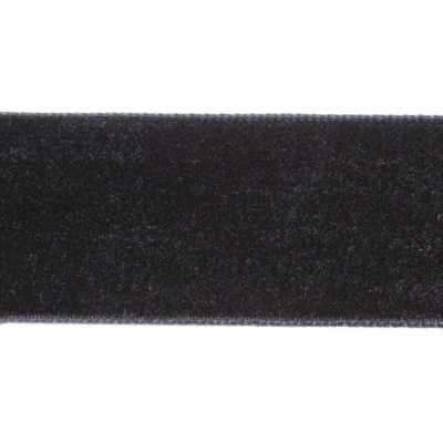 Лента бархатная нейлон, шир.25 мм, (упак. 45,7м), цв.03-черный - купить в Москве. Цена: 800.84 руб.