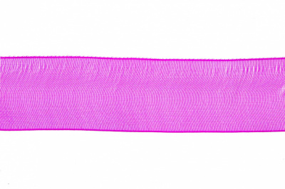 Лента органза 1015, шир. 10 мм/уп. 22,8+/-0,5 м, цвет ярк.розовый - купить в Москве. Цена: 38.39 руб.