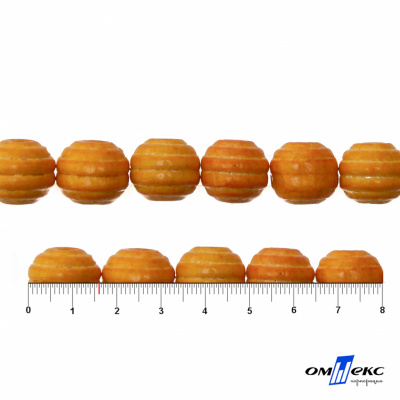 0309-Бусины деревянные "ОмТекс", 16 мм, упак.50+/-3шт, цв.003-оранжевый - купить в Москве. Цена: 62.22 руб.