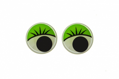 Глазки для игрушек, круглые, с бегающими зрачками, 12 мм/упак.50+/-2 шт, цв. -зеленый - купить в Москве. Цена: 95.04 руб.
