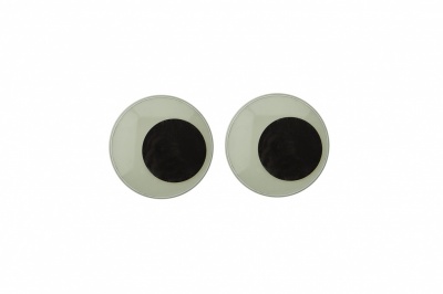 Глазки для игрушек, круглые, с бегающими зрачками, 15 мм/упак.50+/-2 шт, цв. -черно-белые - купить в Москве. Цена: 46.92 руб.