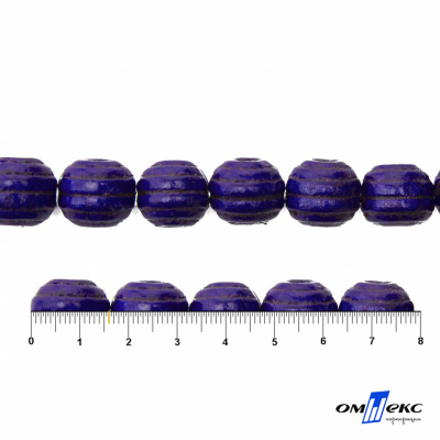 0309-Бусины деревянные "ОмТекс", 16 мм, упак.50+/-3шт, цв.018-фиолет - купить в Москве. Цена: 62.22 руб.