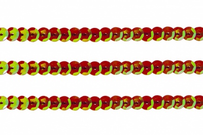 Пайетки "ОмТекс" на нитях, CREAM, 6 мм С / упак.73+/-1м, цв. 96 - красный - купить в Москве. Цена: 484.77 руб.