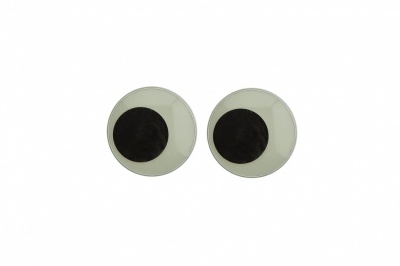 Глазки для игрушек, круглые, с бегающими зрачками, 12 мм/упак.50+/-2 шт, цв. -черно-белые - купить в Москве. Цена: 38.32 руб.