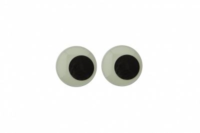 Глазки для игрушек, круглые, с бегающими зрачками, 8 мм/упак.100+/-2 шт, цв. -черно-белые - купить в Москве. Цена: 28.86 руб.