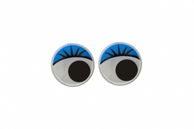 Глазки для игрушек, круглые, с бегающими зрачками, 8 мм/упак.50+/-2 шт, цв. -синий - купить в Москве. Цена: 59.05 руб.