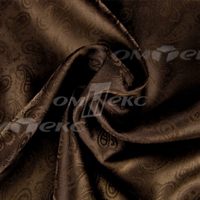 Ткань подкладочная жаккард Р14098, 19-1217/коричневый, 85 г/м2, шир. 150 см, 230T - купить в Москве. Цена 166.45 руб.