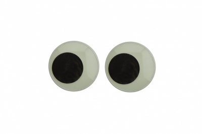 Глазки для игрушек, круглые, с бегающими зрачками, 18 мм/упак.50+/-2 шт, цв. -черно-белые - купить в Москве. Цена: 41.81 руб.